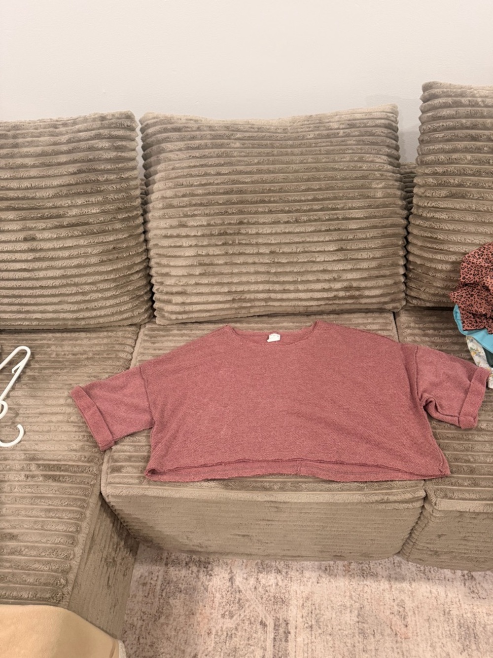 Cropped Mauve Short Sleeve Top